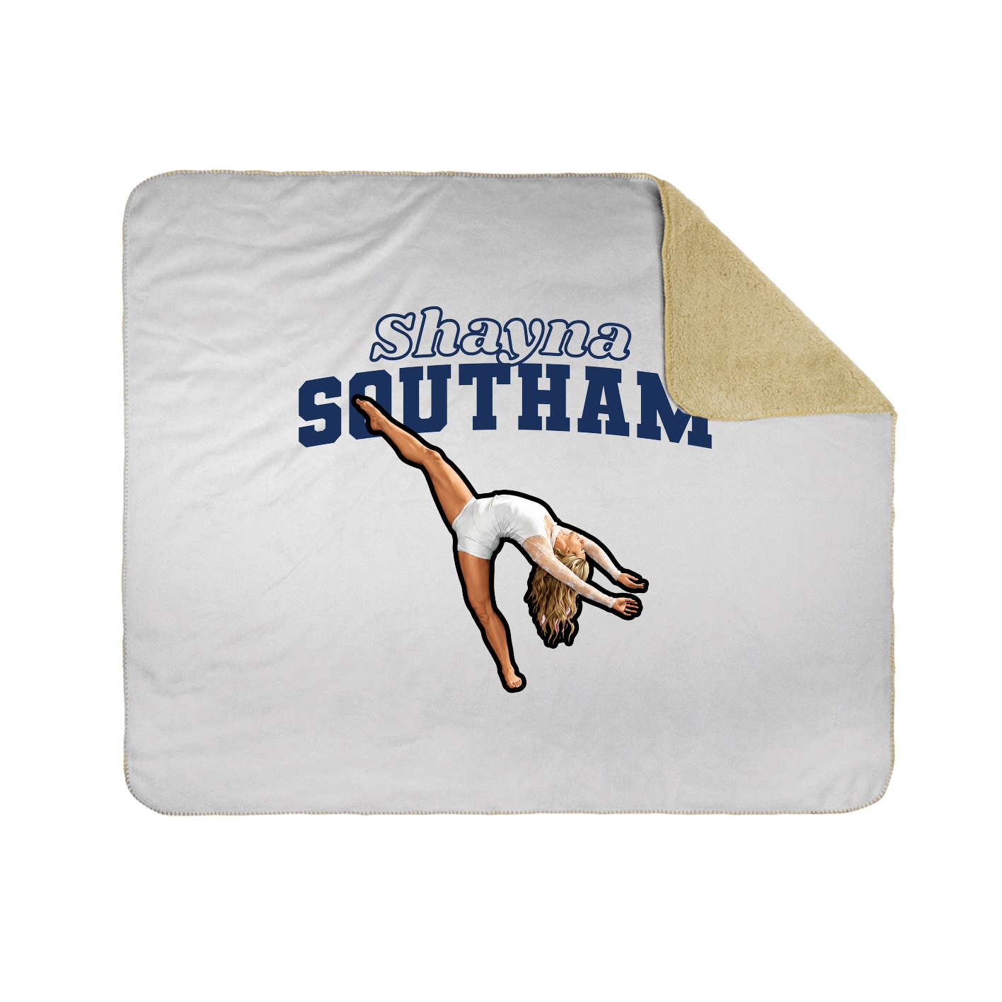Throw Blanket — Name Arch in White