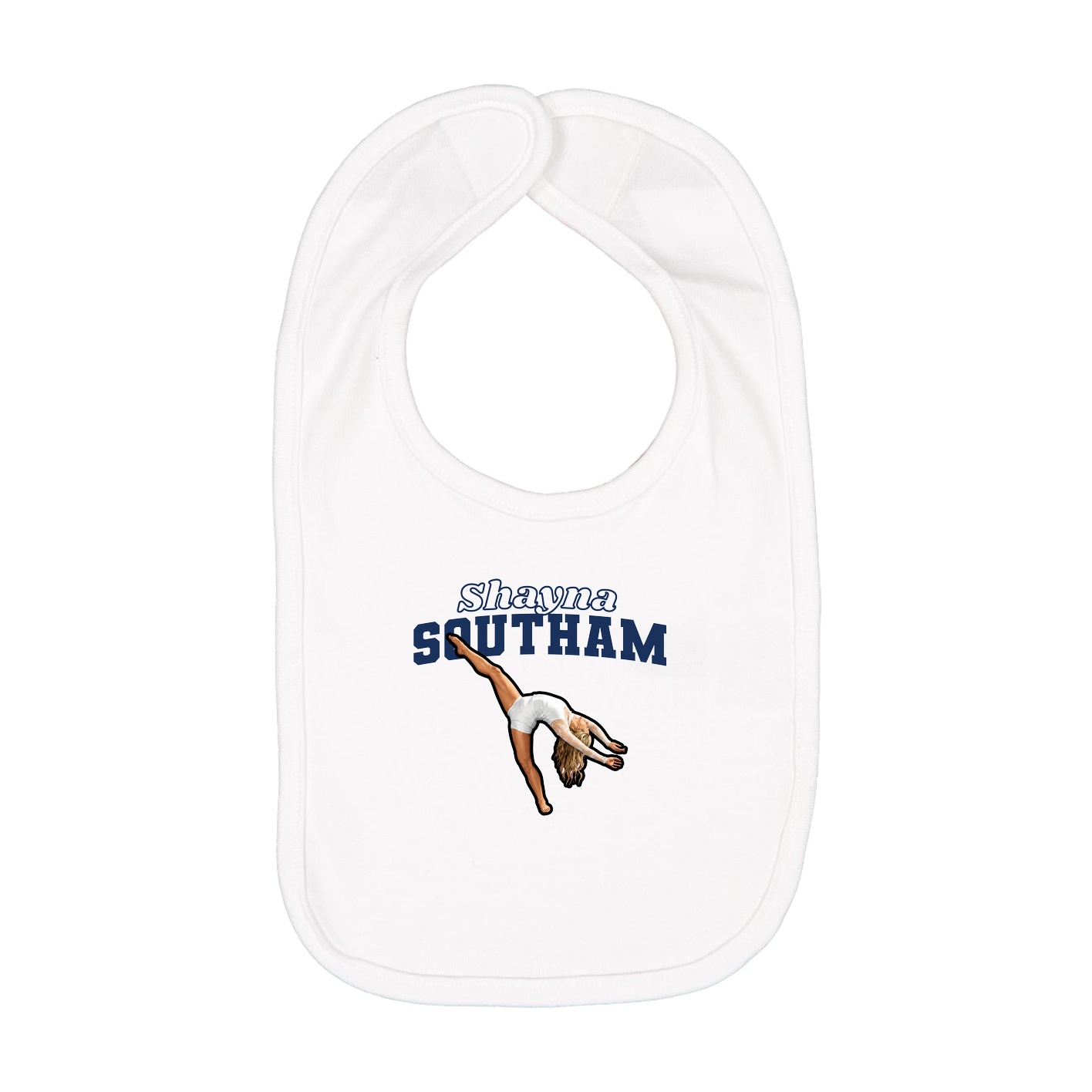 Infant Bib — Name Arch in White