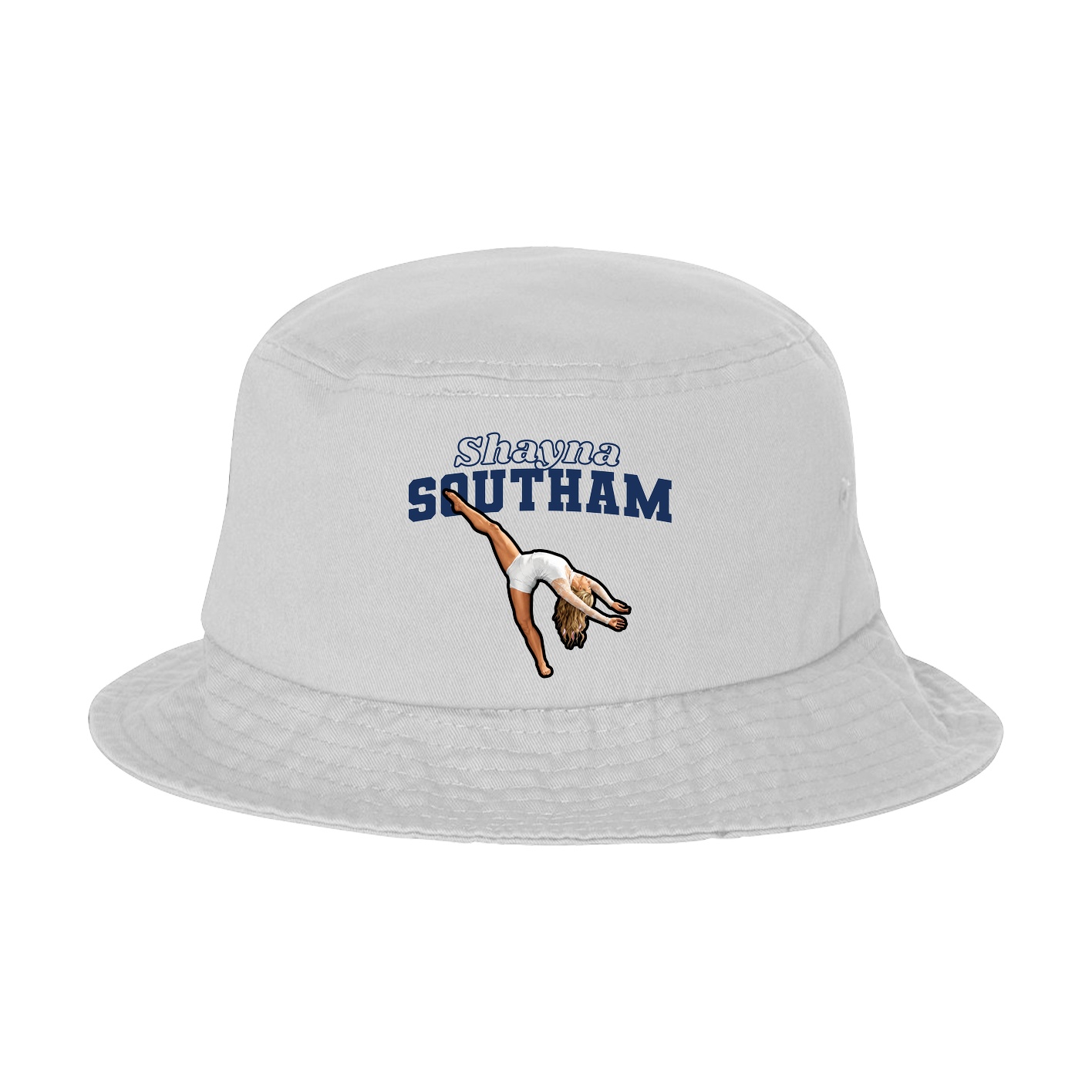 Bucket Cap — Name Arch in White