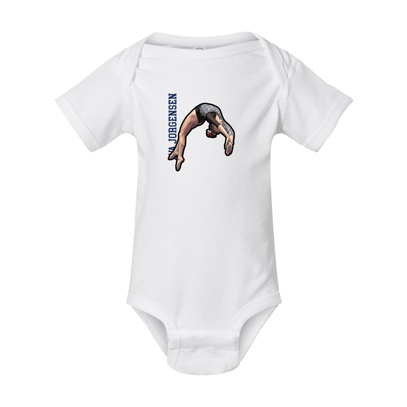 Baby Onesie — Name Vertical in White