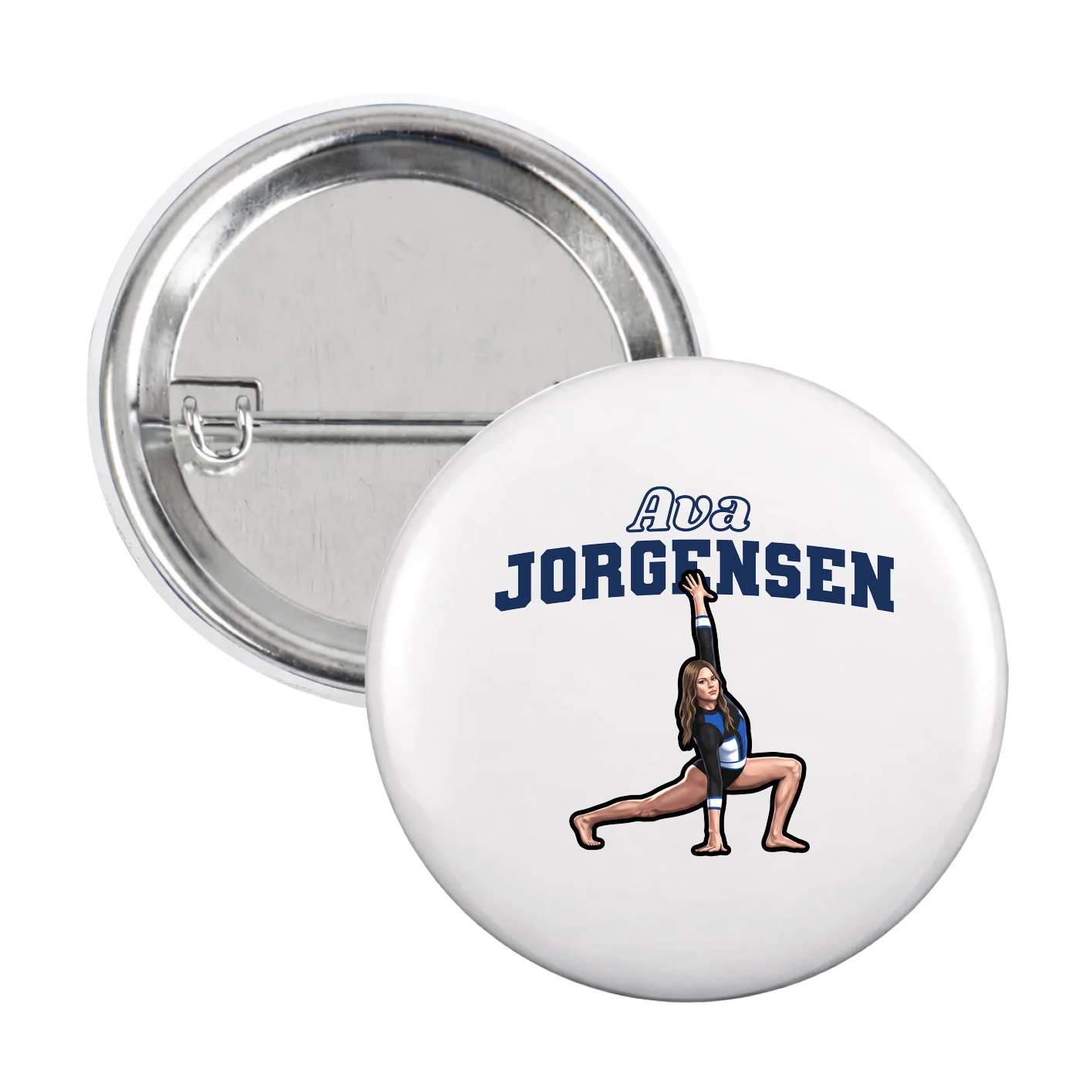 Game Day Button — Name Arch in White
