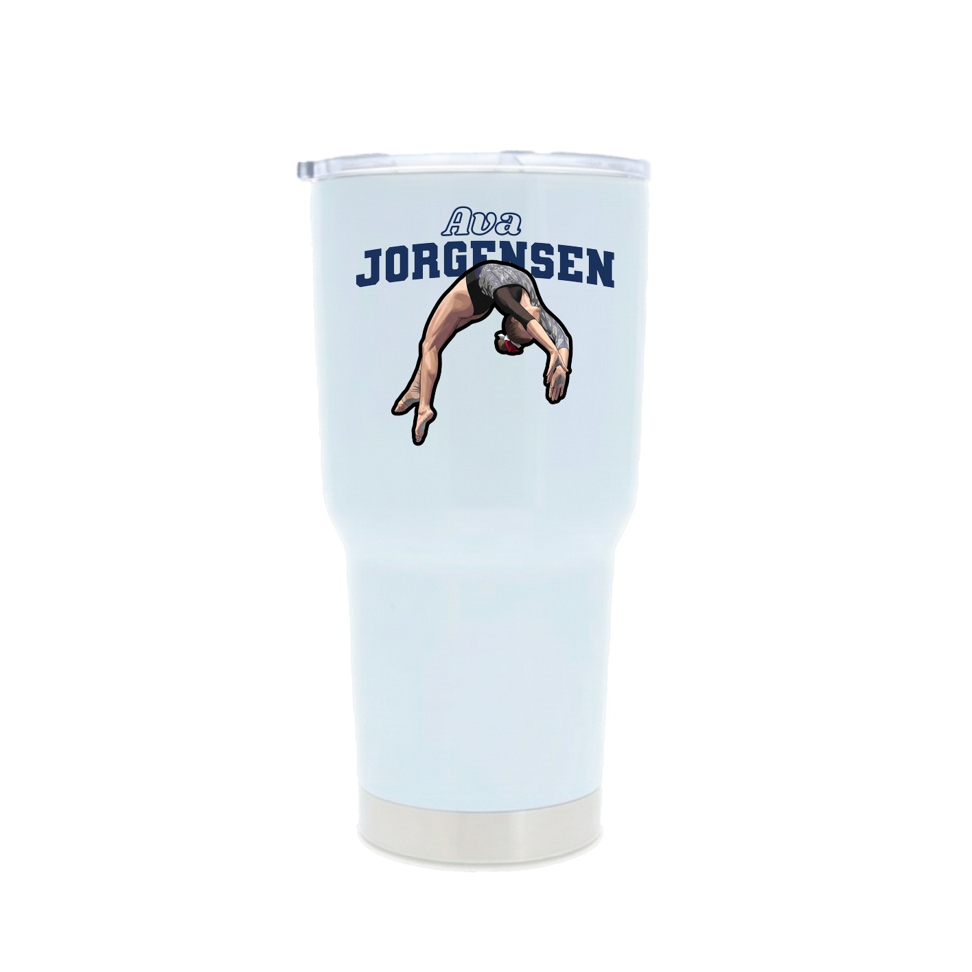 30oz Stainless Steel Tumbler — Name Arch in White