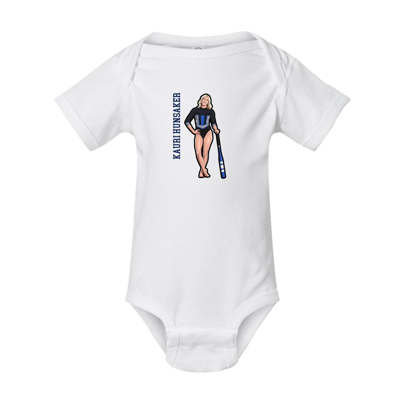 Baby Onesie — Name Vertical in White
