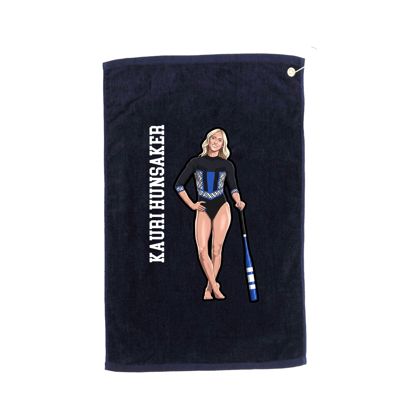 Golf Towel — Name Vertical in Navy