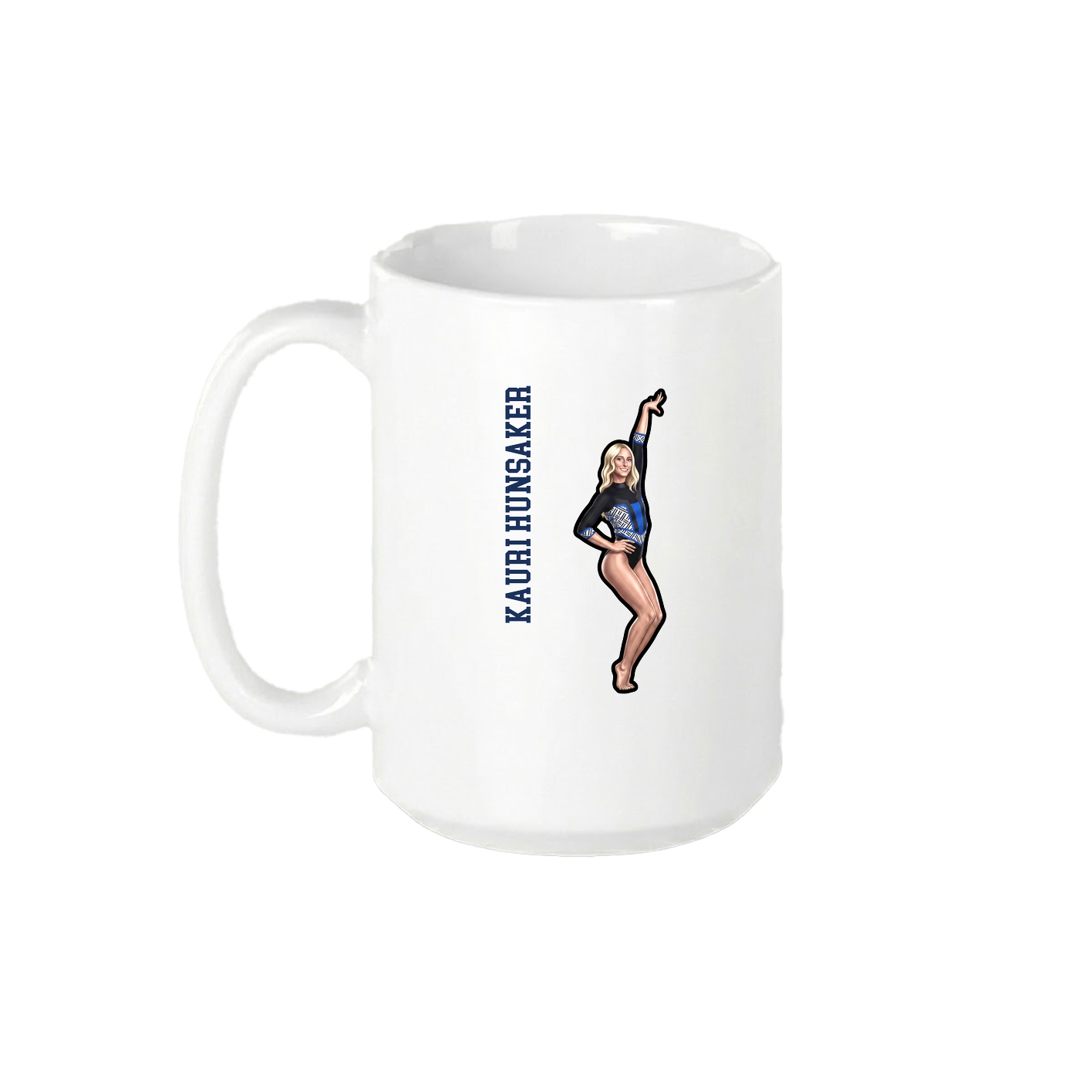 15oz Coffee Mug — Name Vertical in White