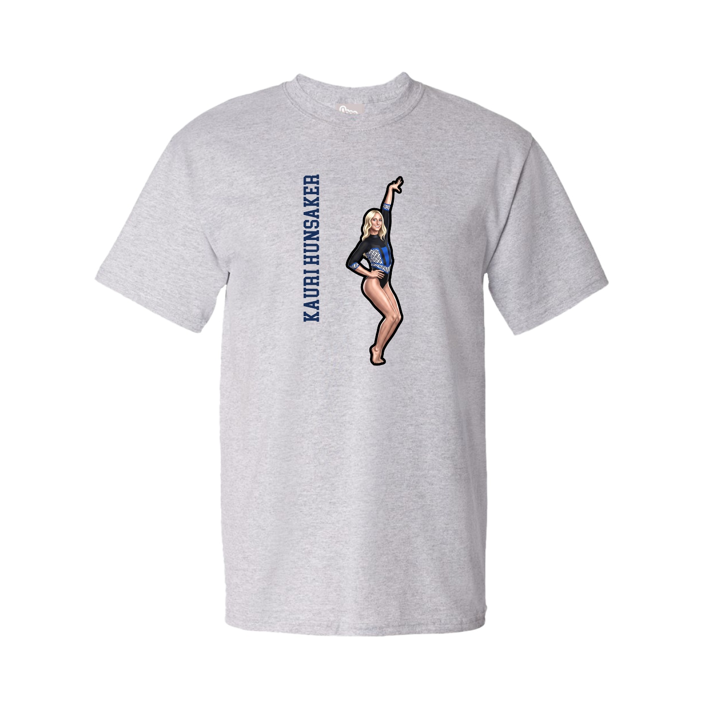 Tee — Name Vertical in Grey
