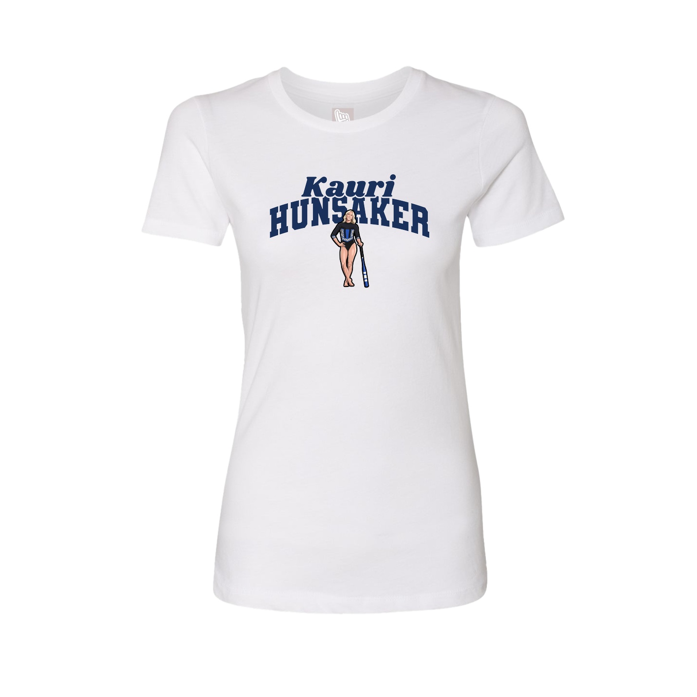Fitted Women's Tee — Signature Arch in White