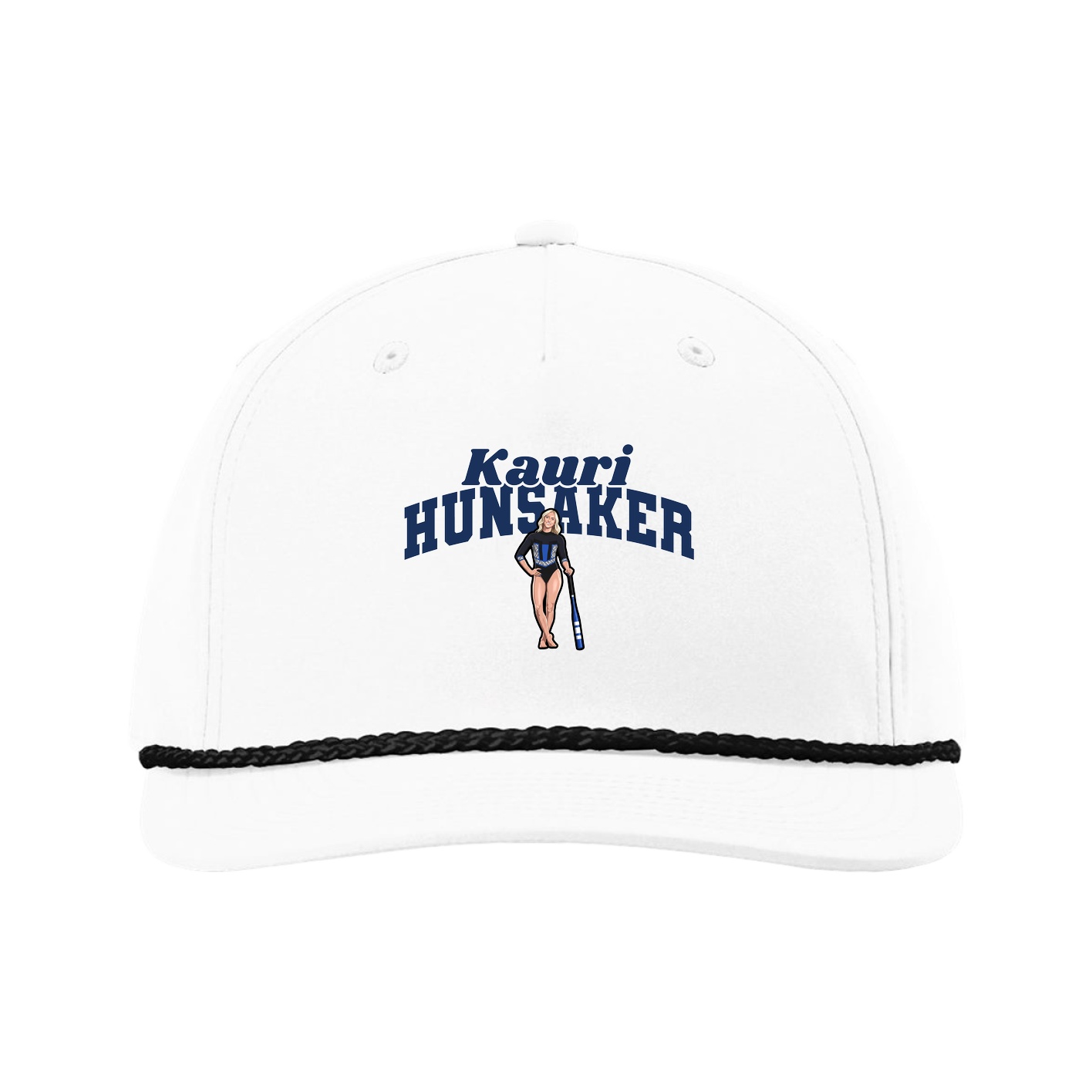 Five-Panel Classic Rope Cap — Signature Arch in White