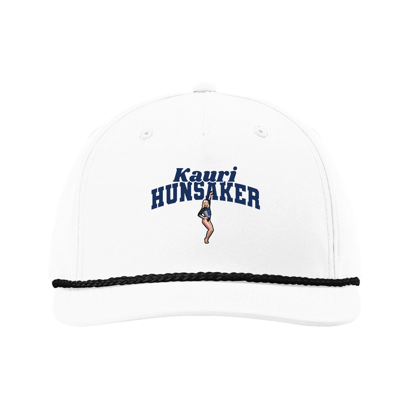 Five-Panel Classic Rope Cap — Signature Arch in White