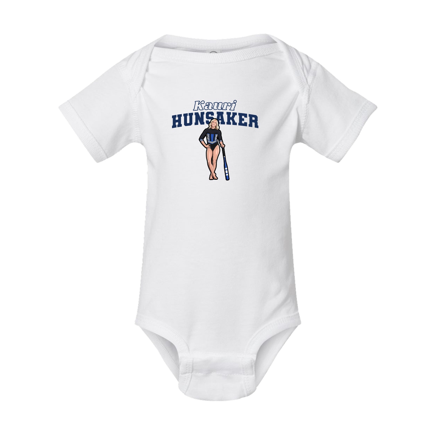 Baby Onesie — Name Arch in White