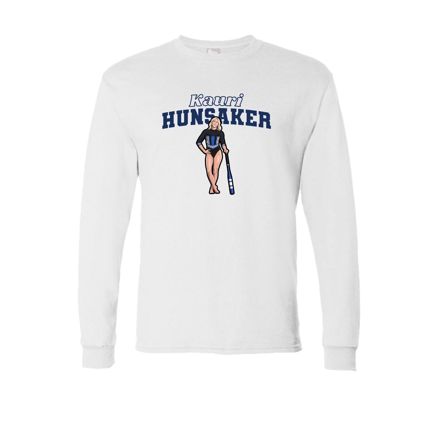 Long Sleeve Tee — Name Arch in White