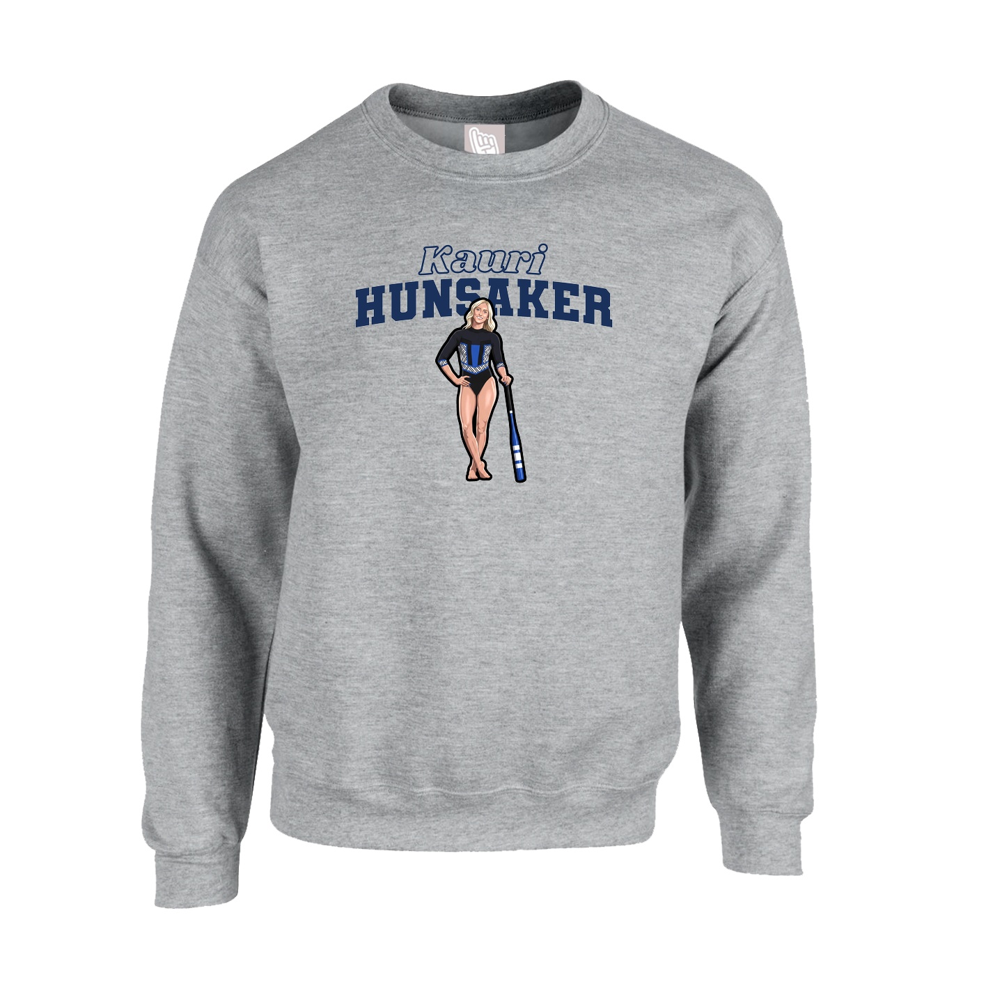 Fleece Crew — Name Arch in Grey