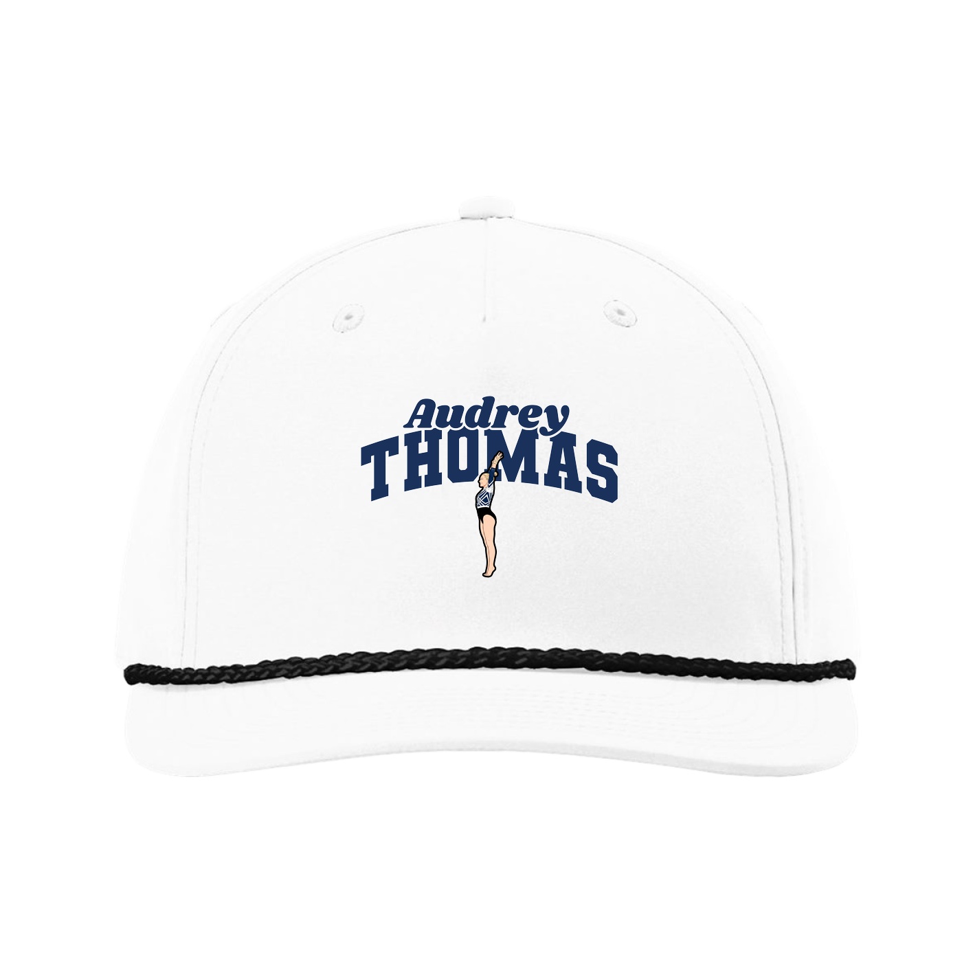 Five-Panel Classic Rope Cap — Signature Arch in White