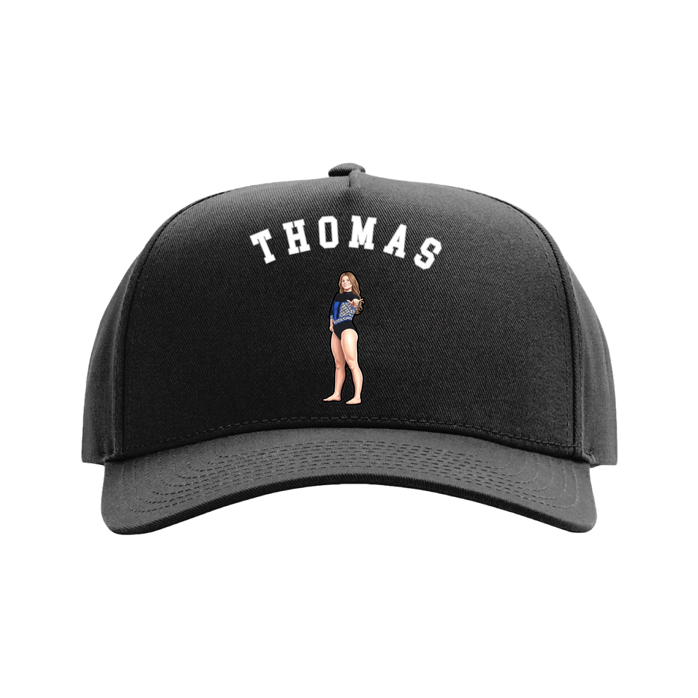 Full Fabric Five-Panel Champ Cap — Shirsey Arch in Black