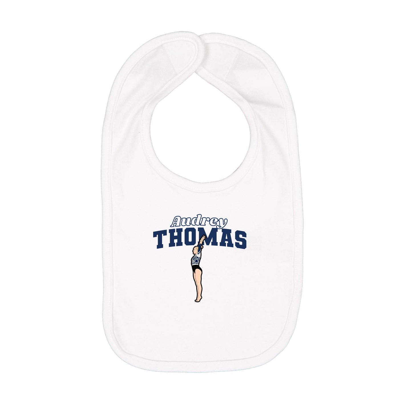 Infant Bib — Name Arch in White