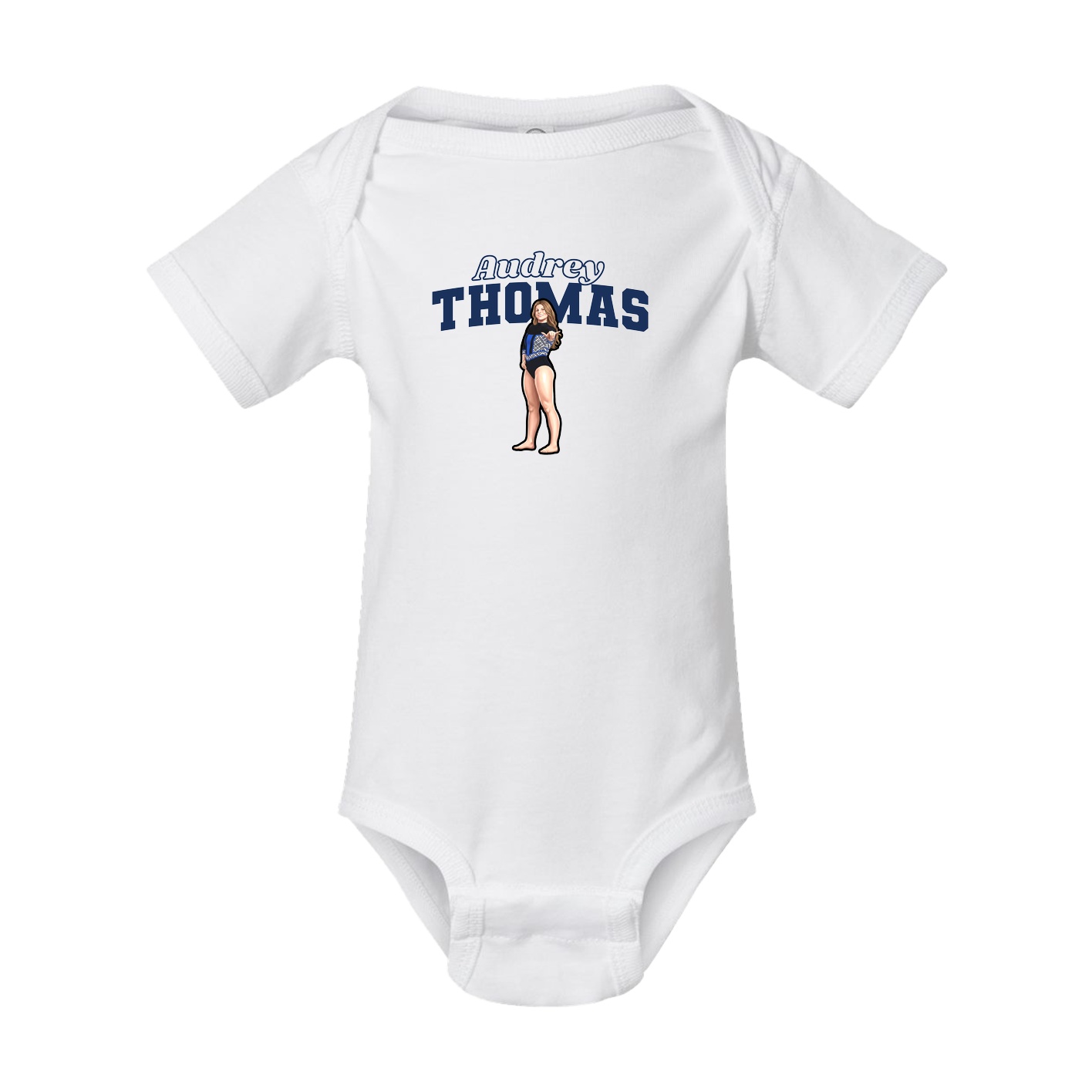 Baby Onesie — Name Arch in White