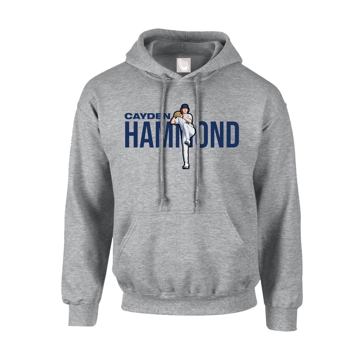 Hoodie — Player Name in Grey