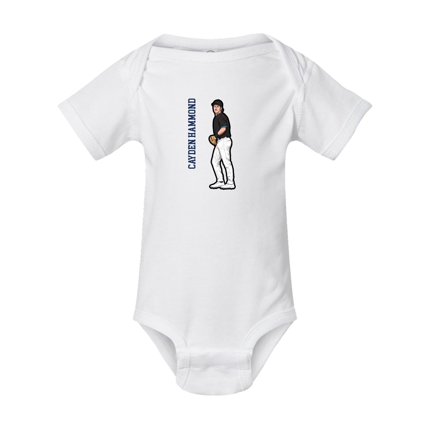 Baby Onesie — Name Vertical in White