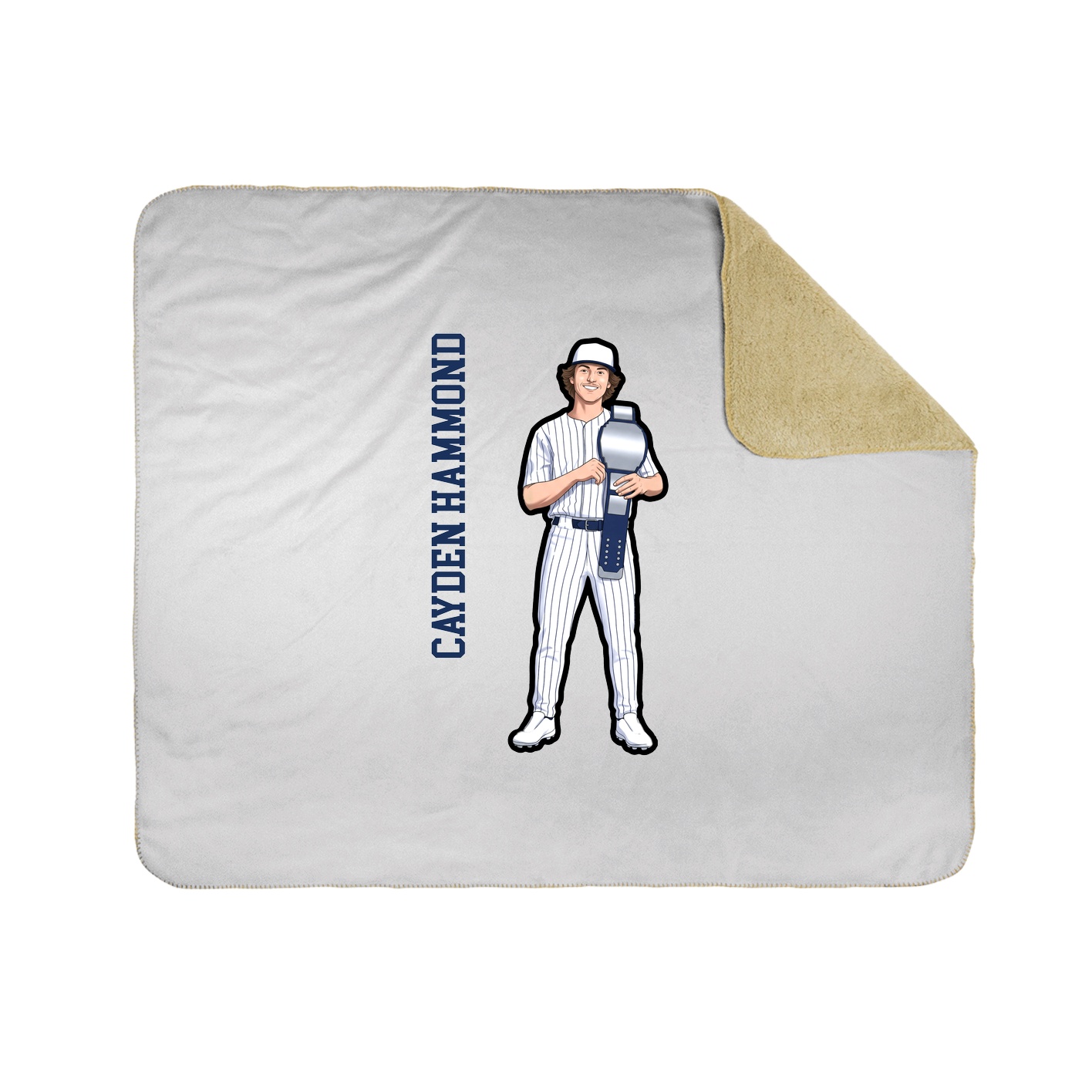 Throw Blanket — Name Vertical in White