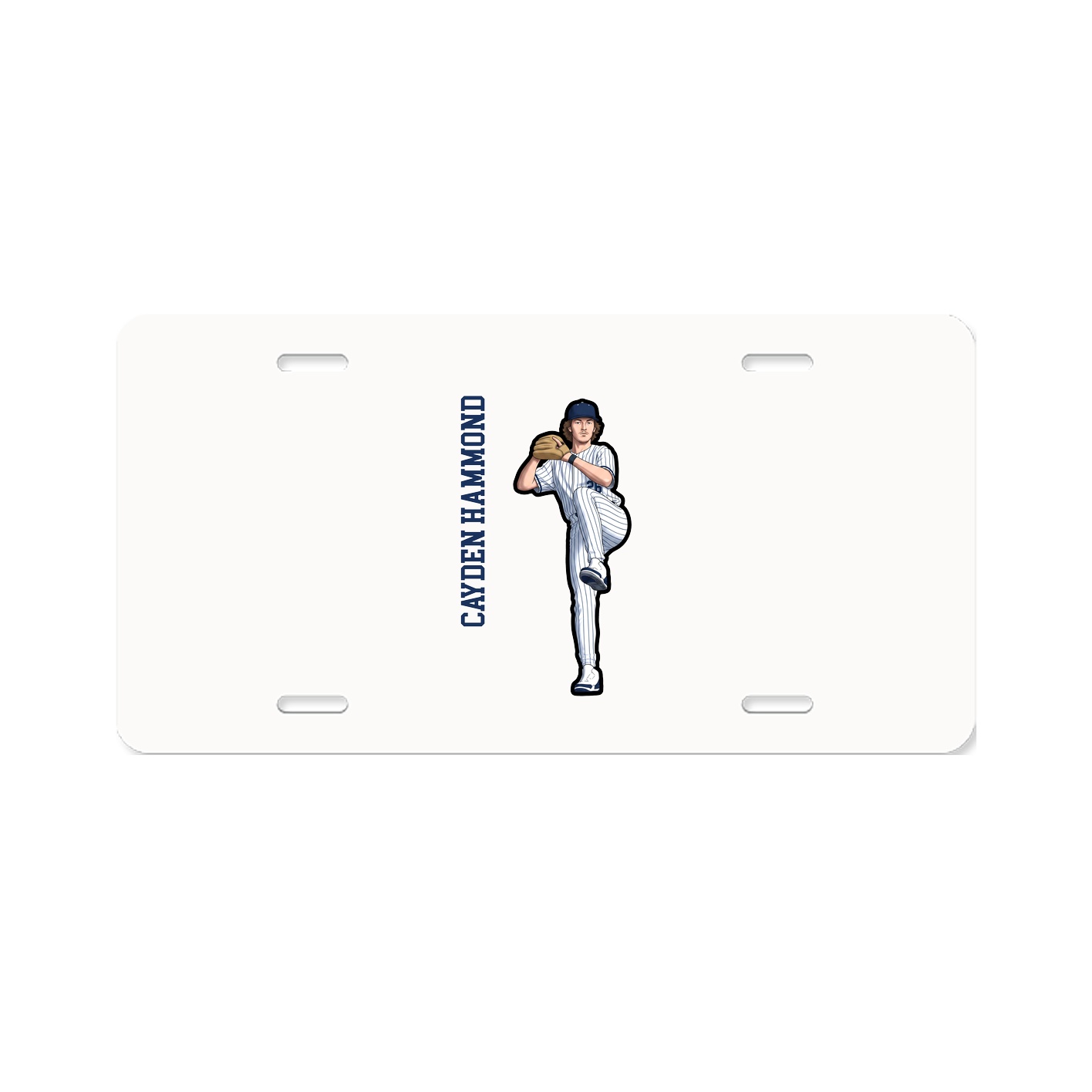 License Plate — Name Vertical in Classic