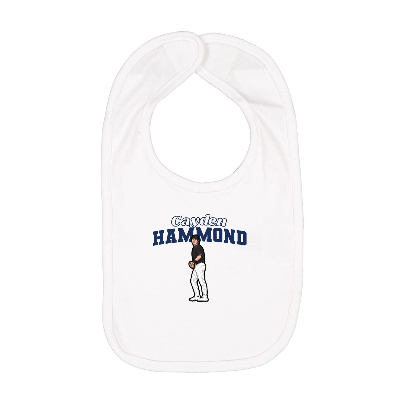 Infant Bib — Name Arch in White