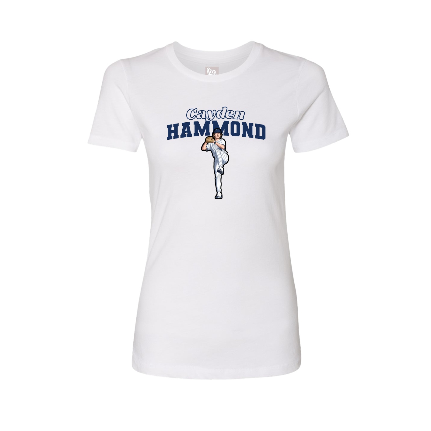 Fitted Women's Tee — Name Arch in White
