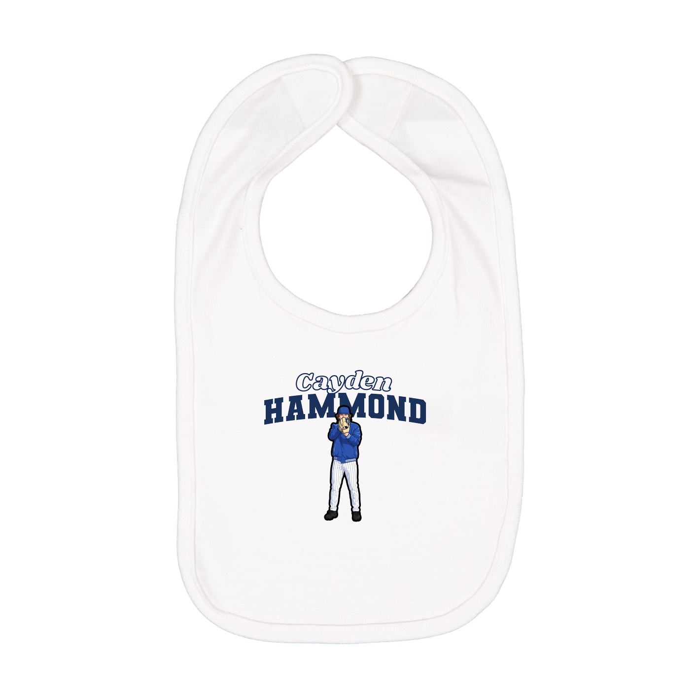 Infant Bib — Name Arch in White