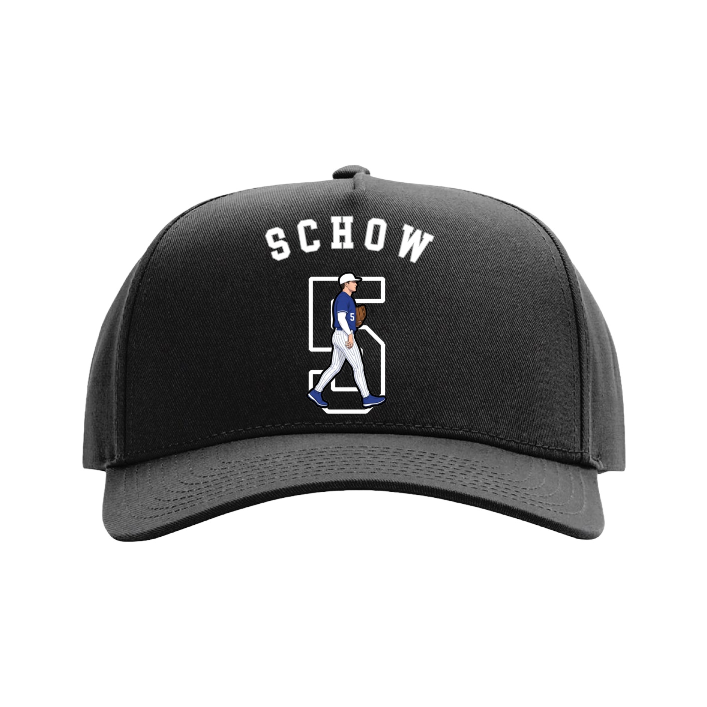 Full Fabric Five-Panel Champ Cap — Shirsey Arch in Black