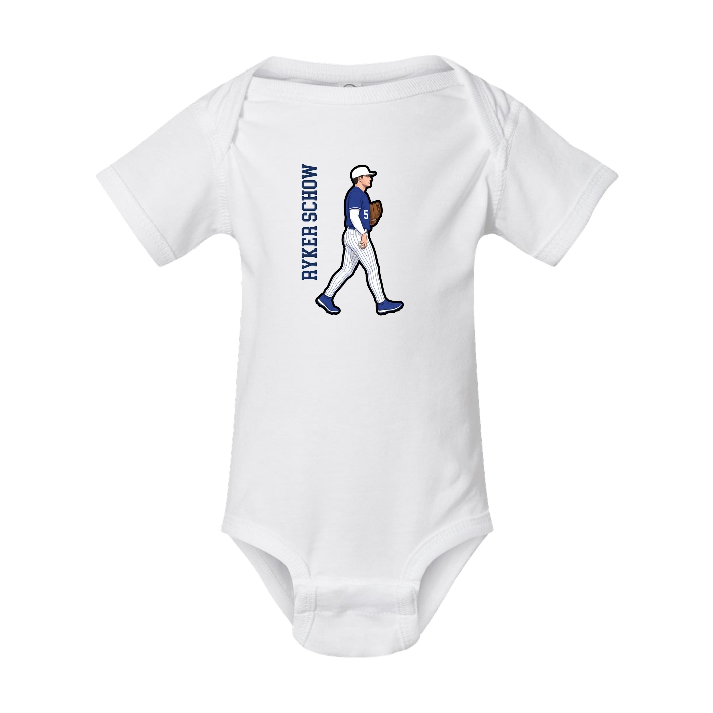 Baby Onesie — Name Vertical in White