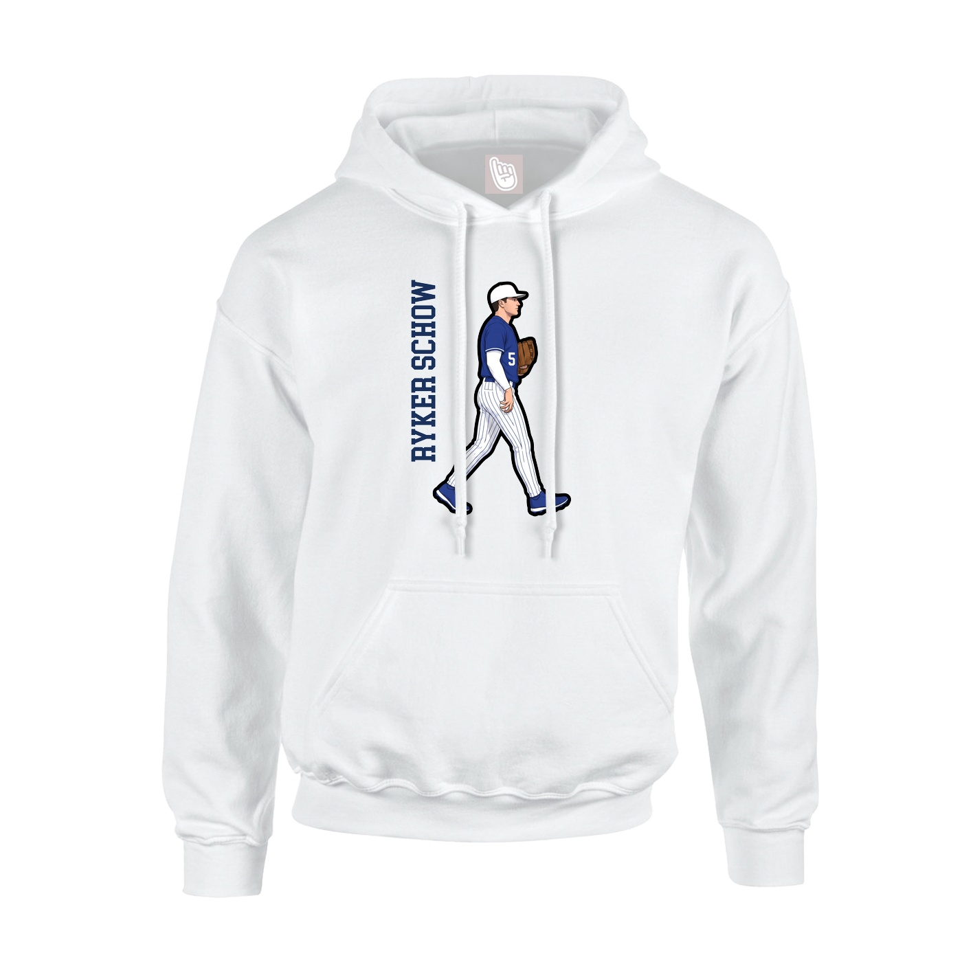 Youth Hoodie — Name Vertical in White