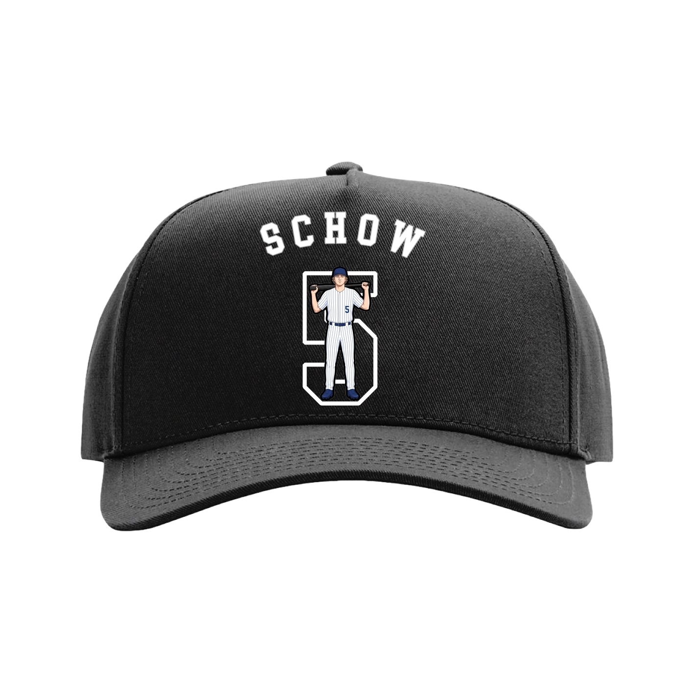 Full Fabric Five-Panel Champ Cap — Shirsey Arch in Black