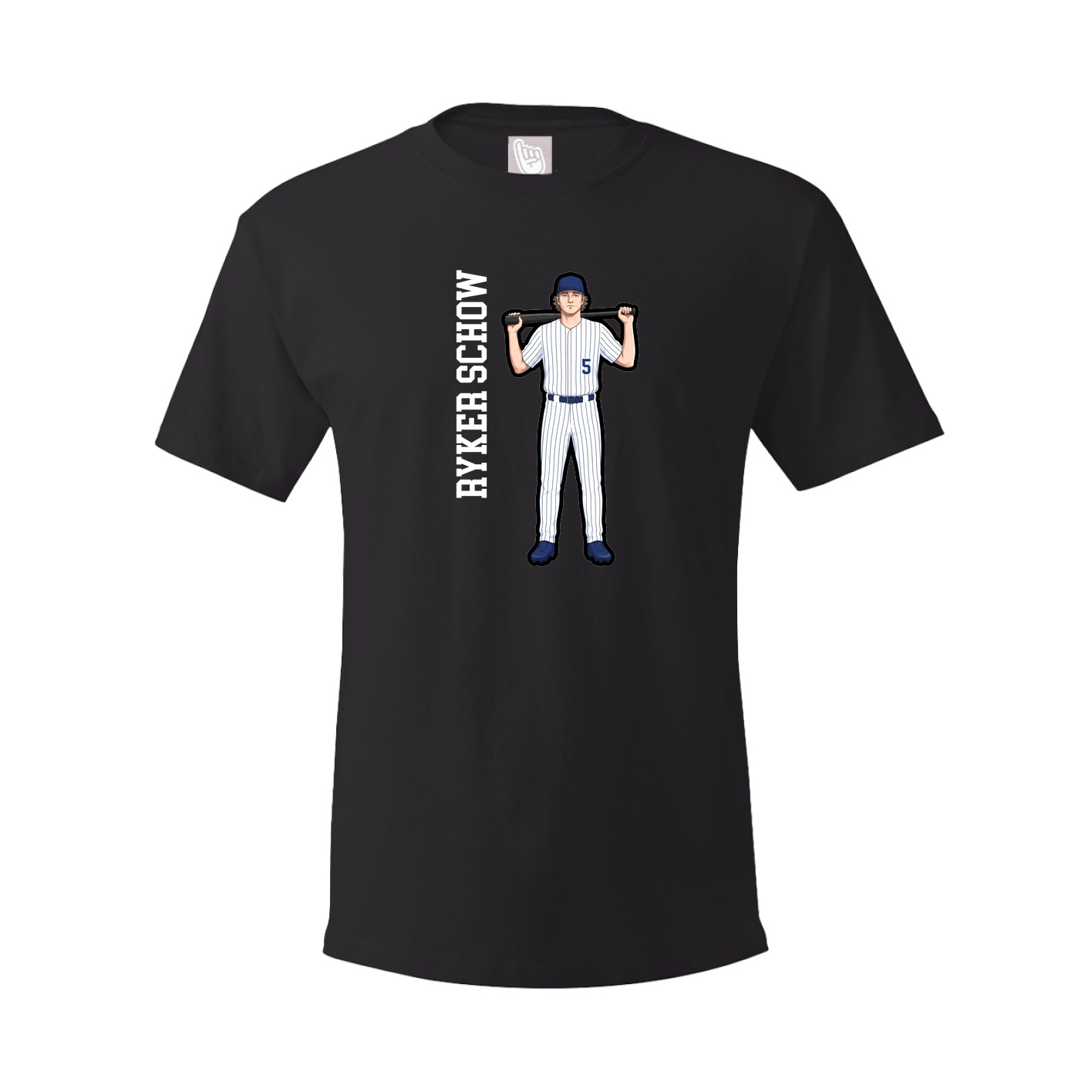 Youth Tee — Name Vertical in Black