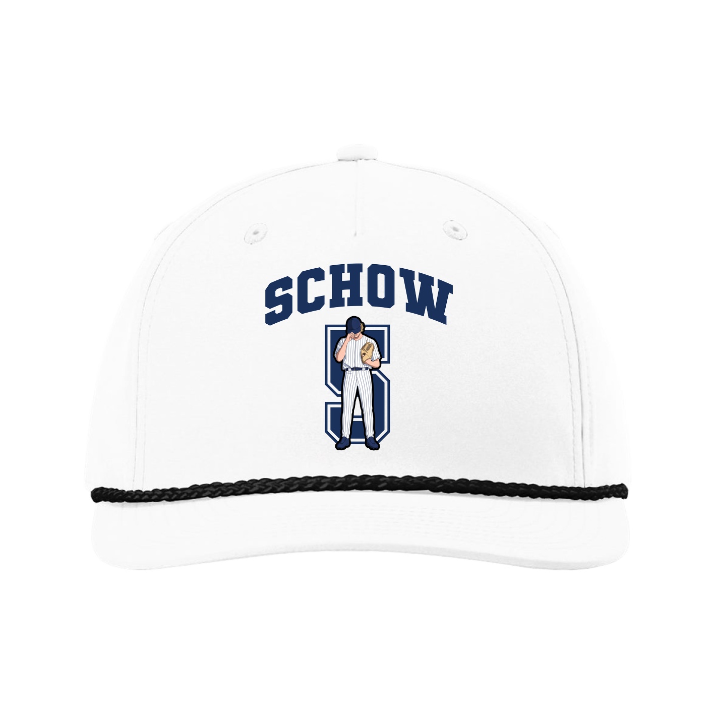 Five-Panel Classic Rope Cap — Number in White
