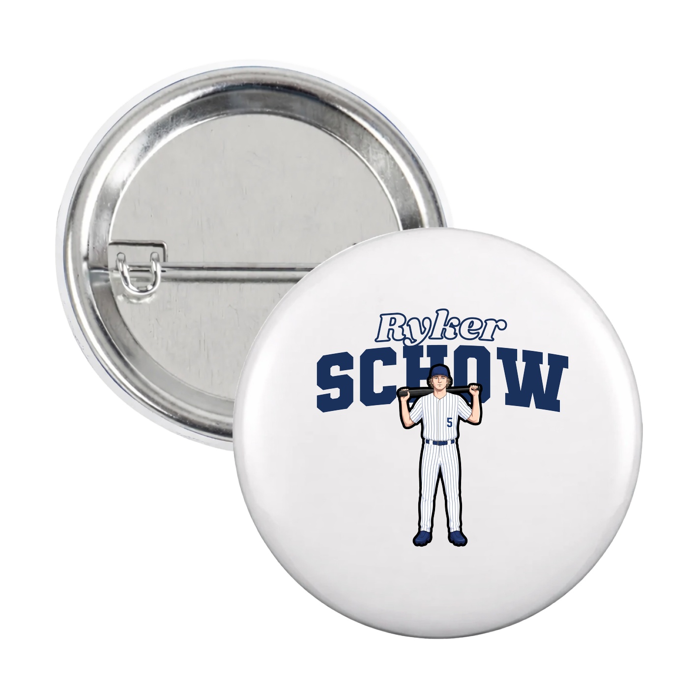 Game Day Button — Name Arch in White
