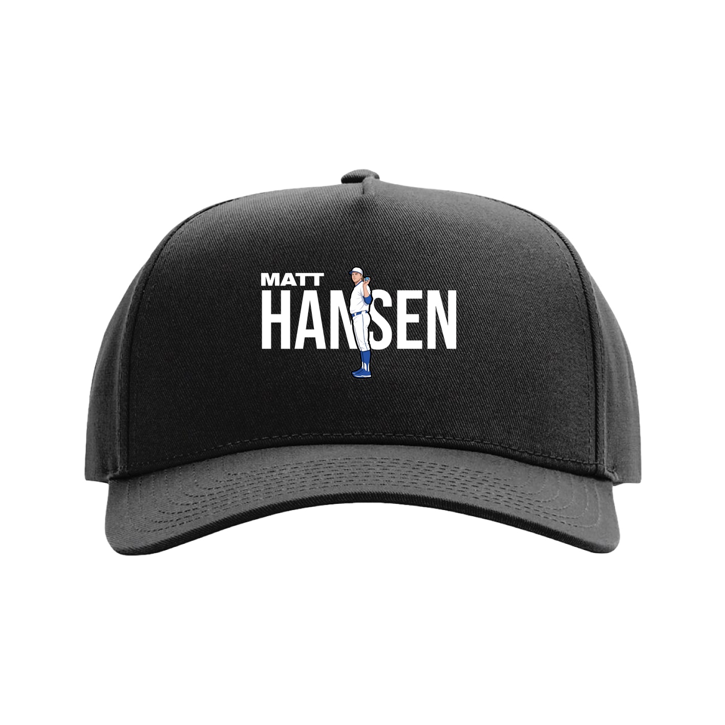 Full Fabric Five-Panel Champ Cap — Player Name in Black