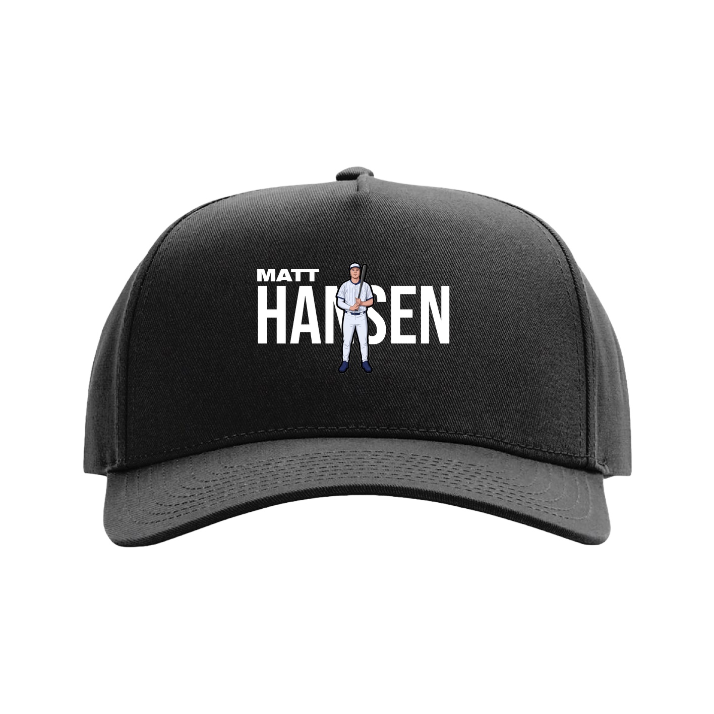 Full Fabric Five-Panel Champ Cap — Player Name in Black