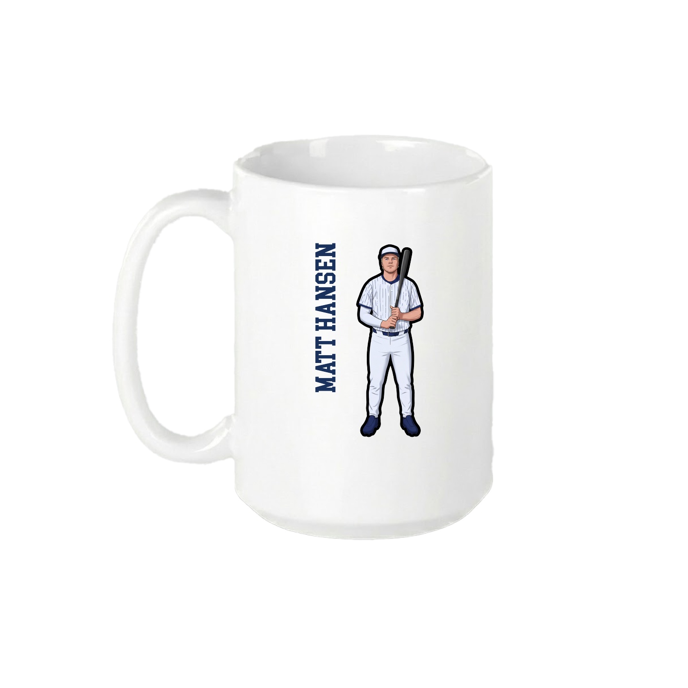 15oz Coffee Mug — Name Vertical in White