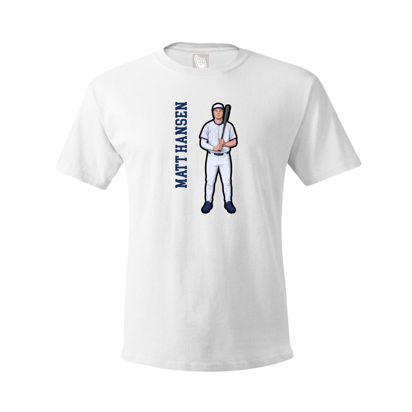 Youth Tee — Name Vertical in White