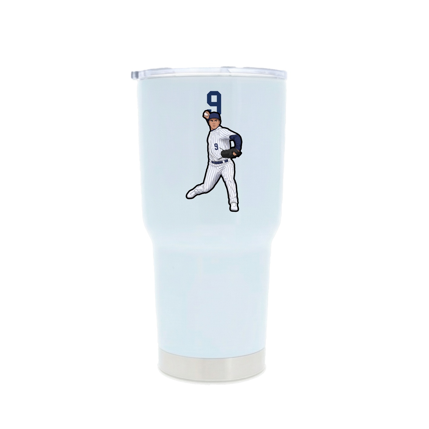 30oz Stainless Steel Tumbler — Number Top in White