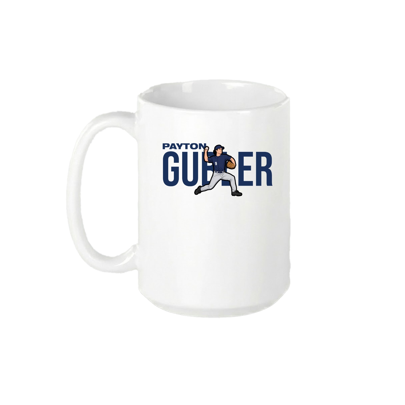 15oz Coffee Mug — Player Name in White
