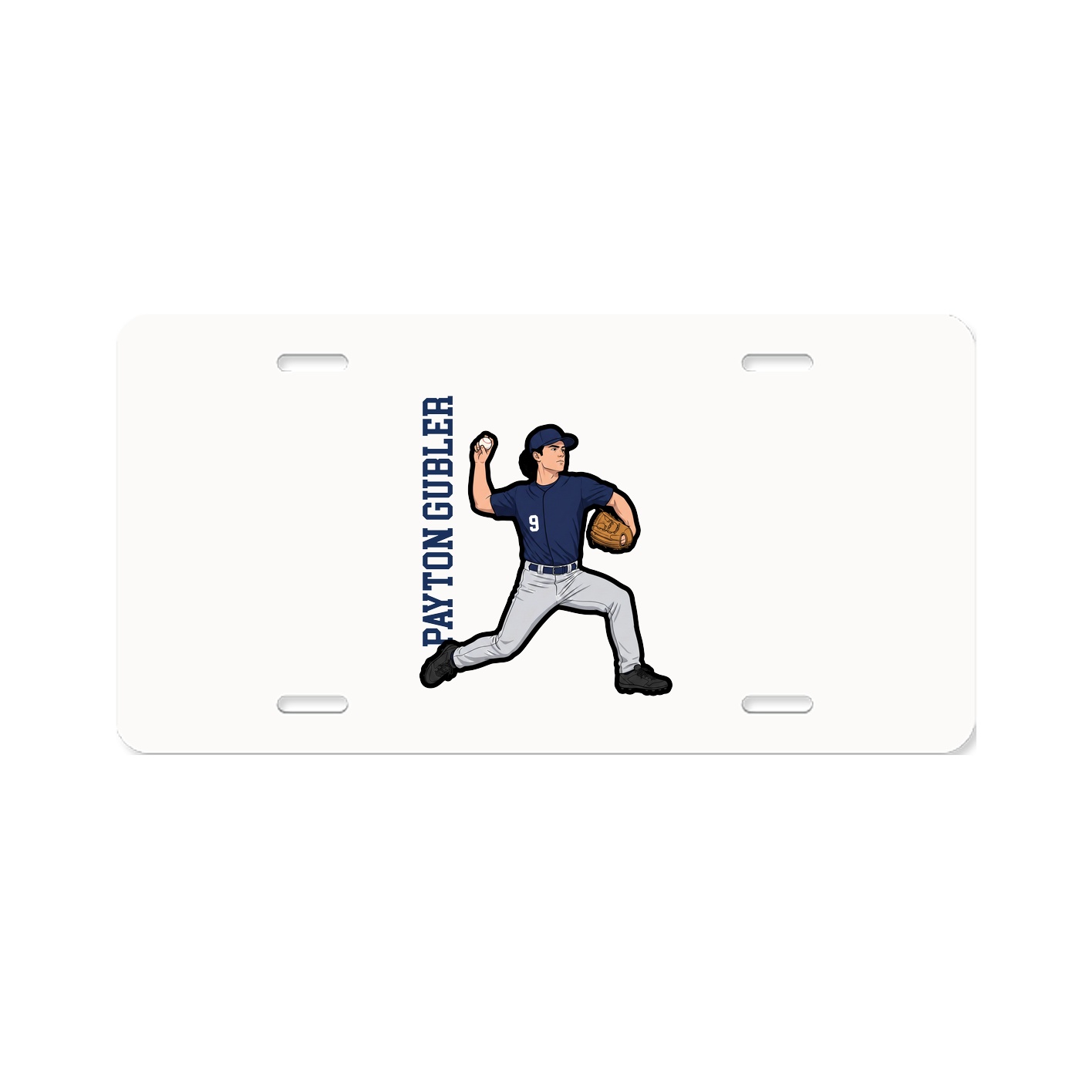 License Plate — Name Vertical in Classic