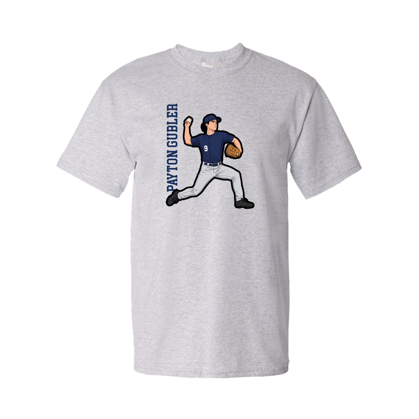 Tee — Name Vertical in Grey
