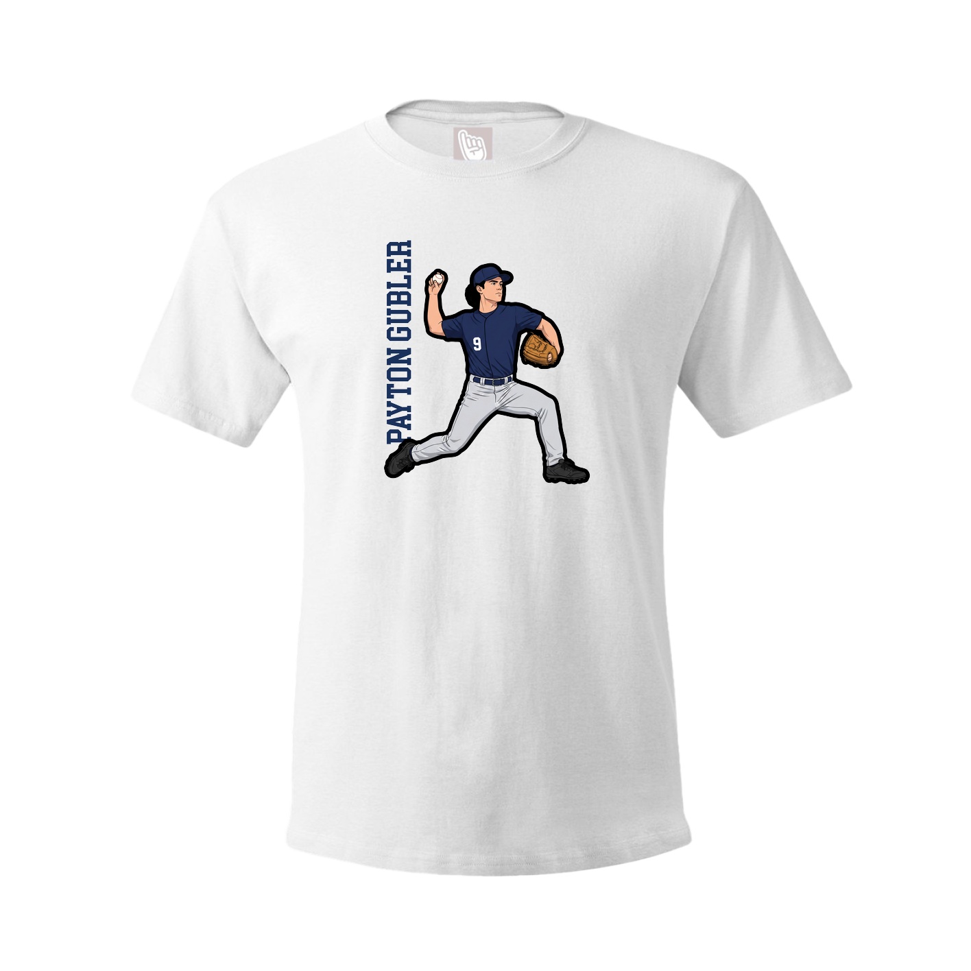 Youth Tee — Name Vertical in White