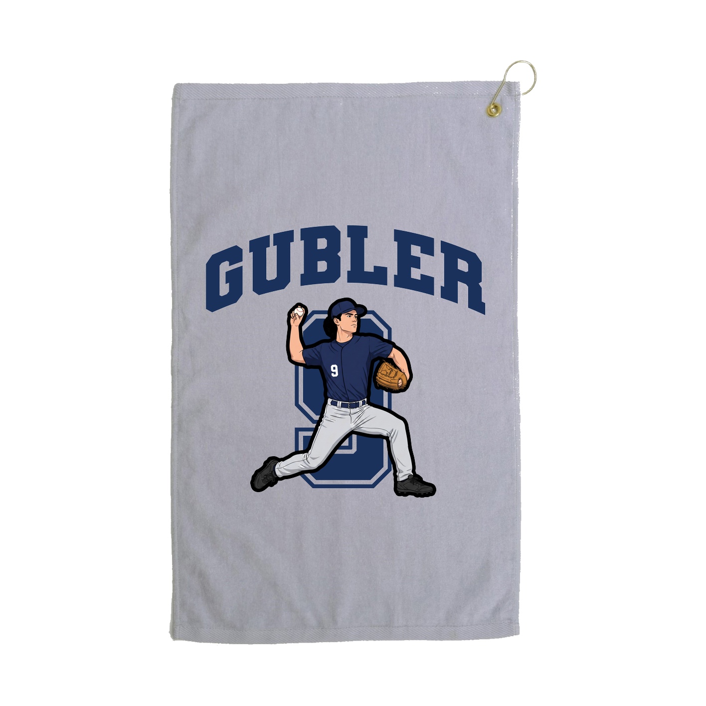 Golf Towel — Number in Grey