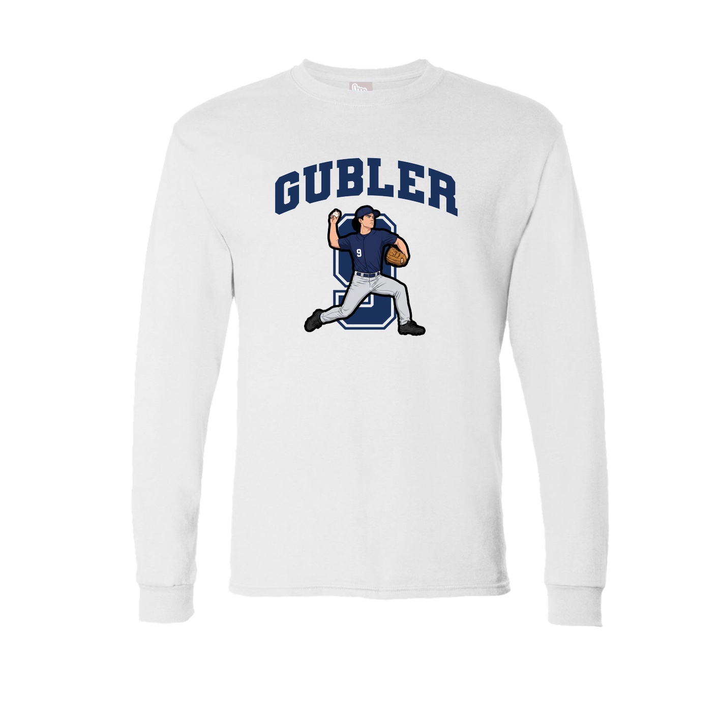 Long Sleeve Tee — Number in White