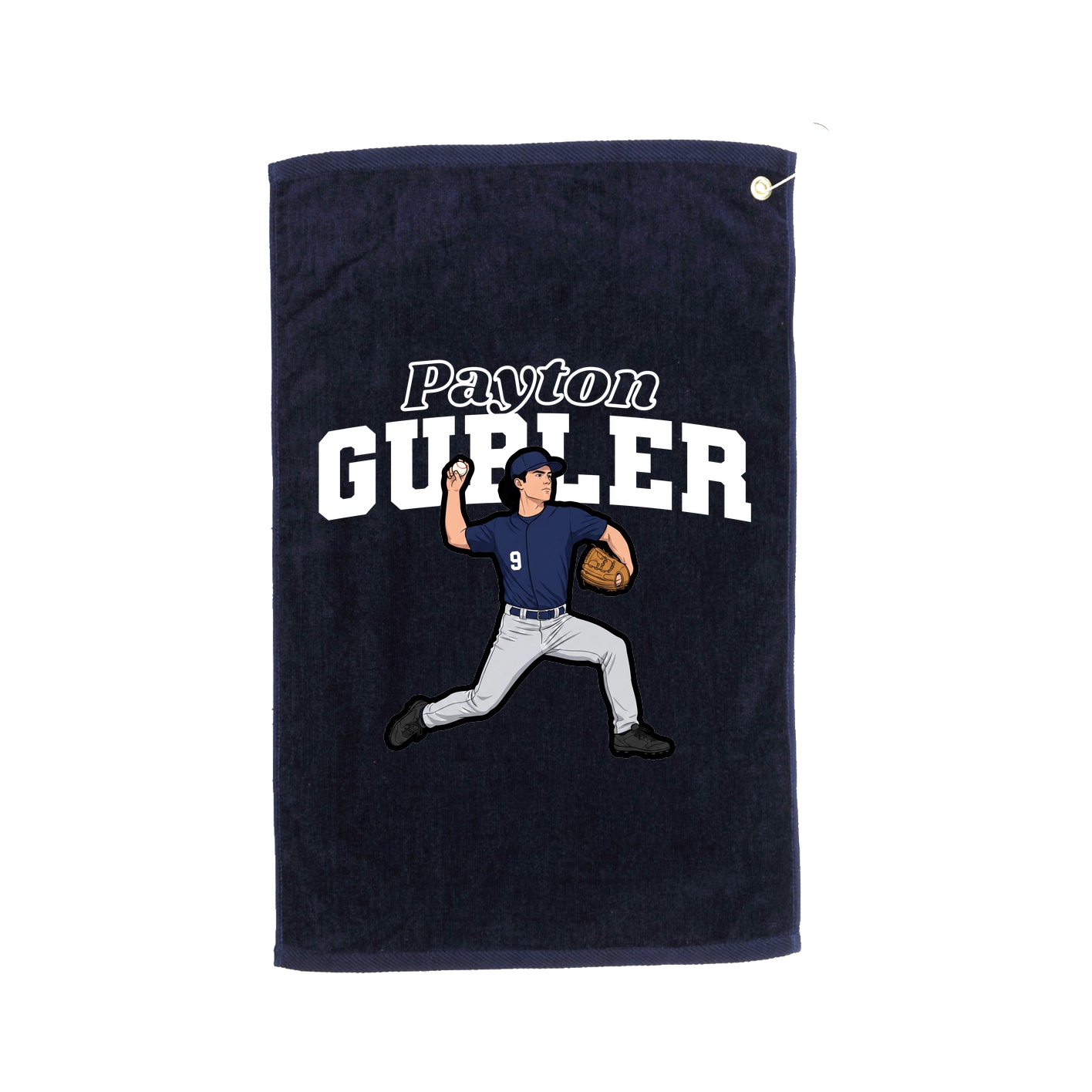 Golf Towel — Name Arch in Navy