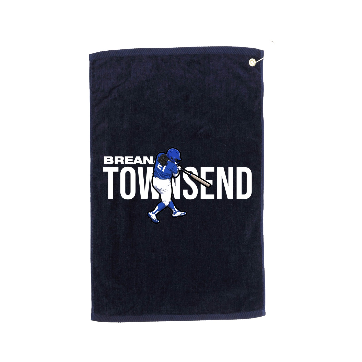 Golf Towel — Player Name in Navy