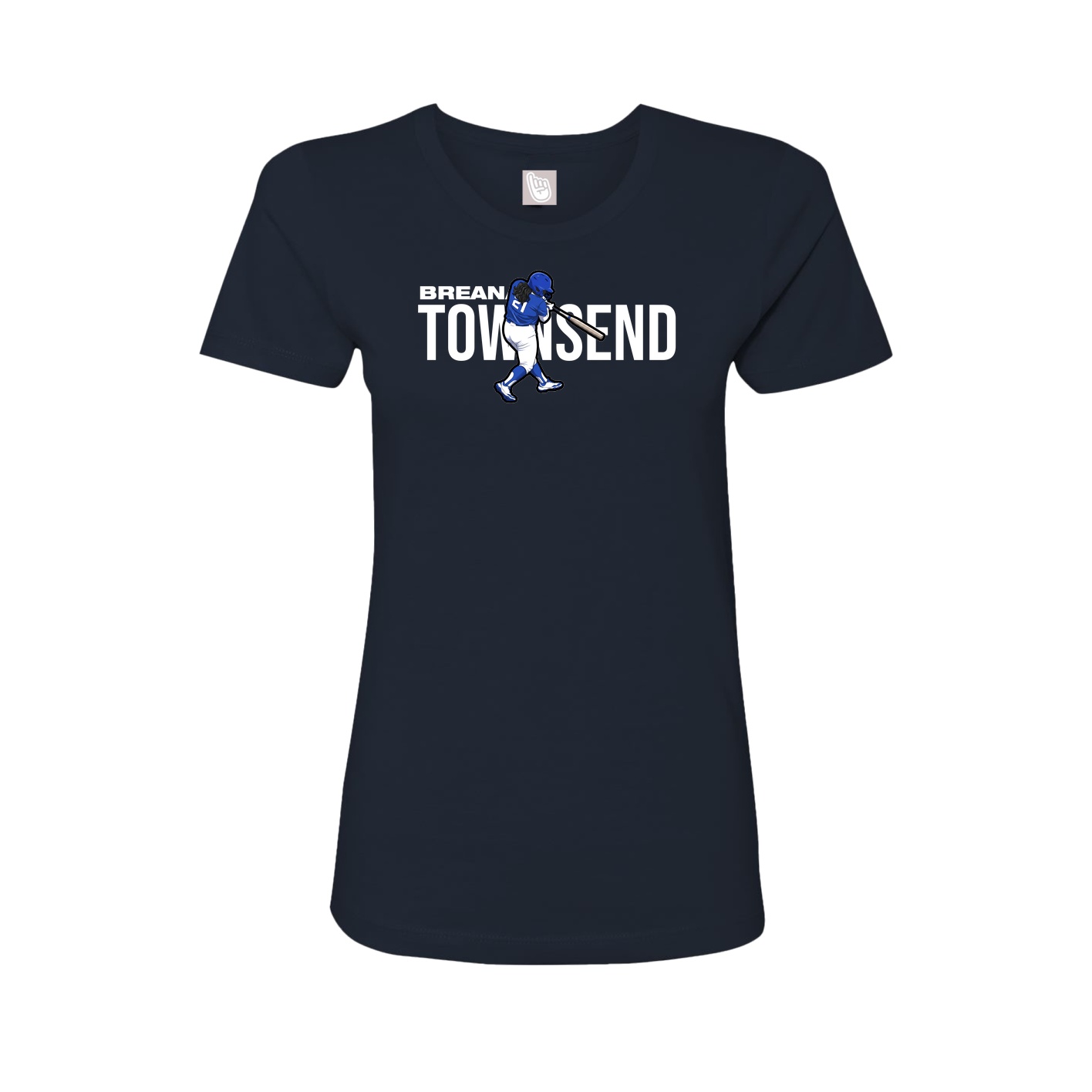Fitted Women's Tee — Player Name in Navy