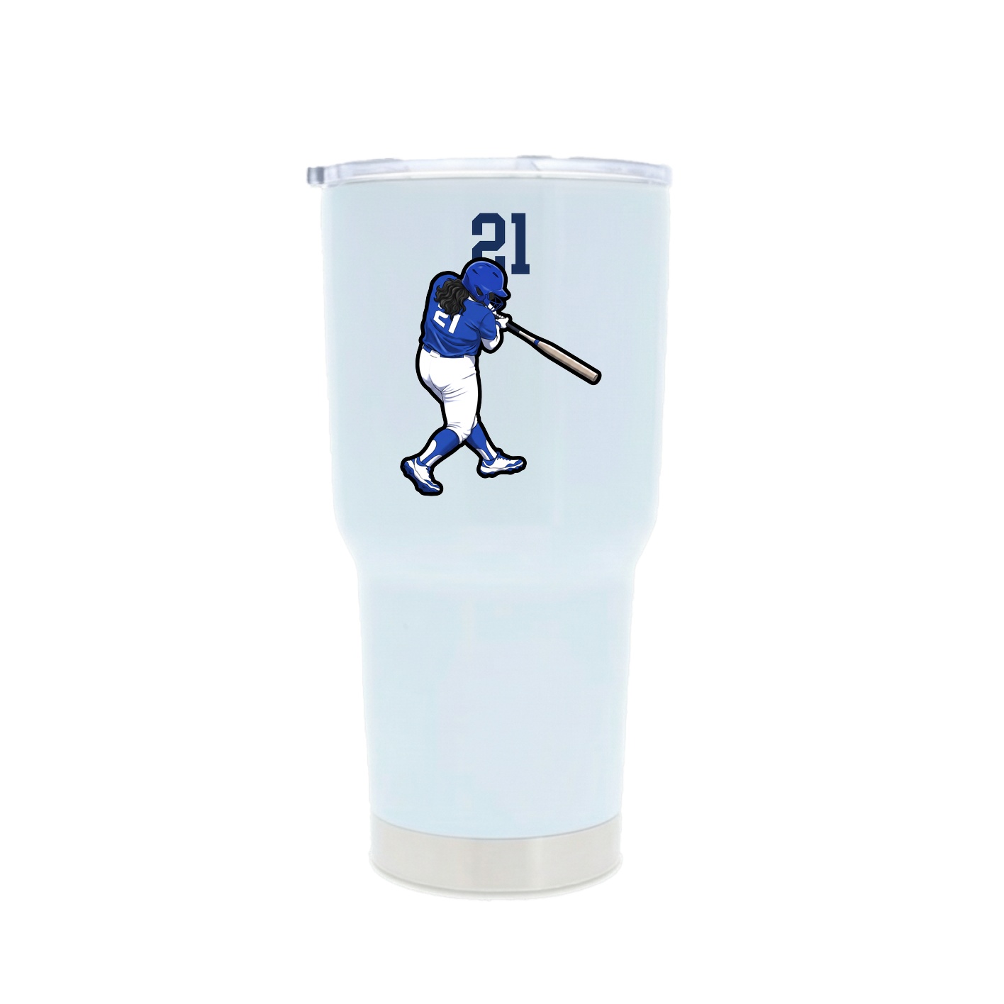 30oz Stainless Steel Tumbler — Number Top in White