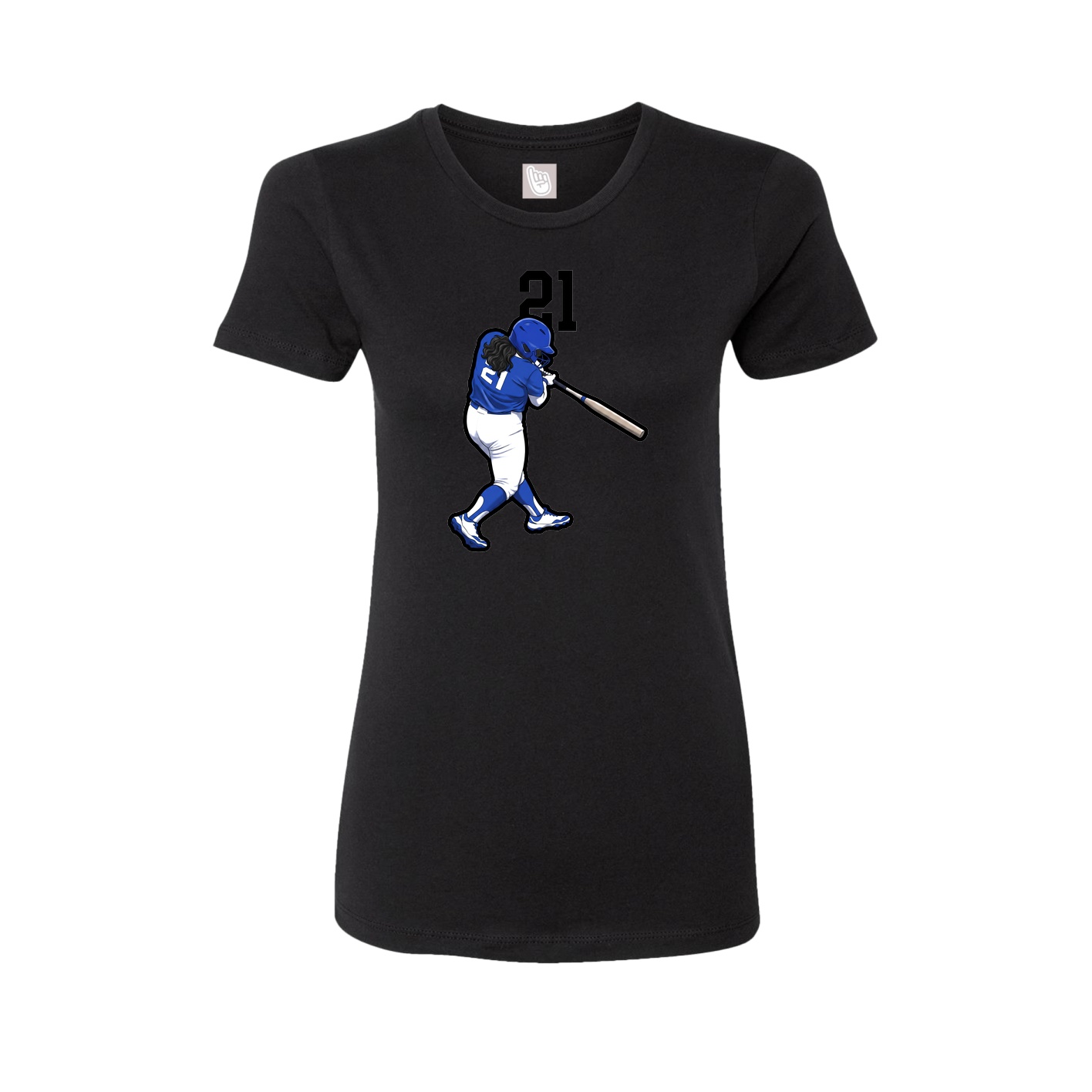 Fitted Women's Tee — Number Top in Black